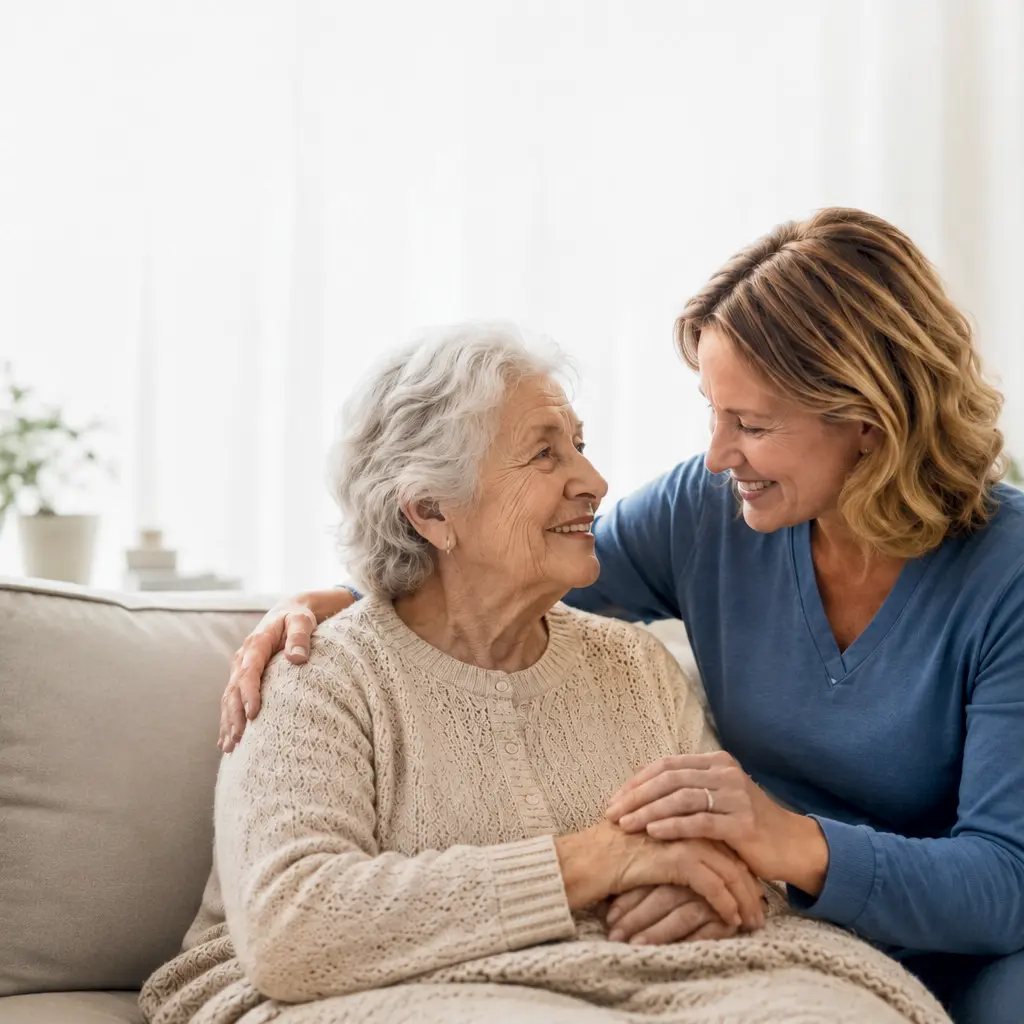 Nurse reviewing a care plan with a resident